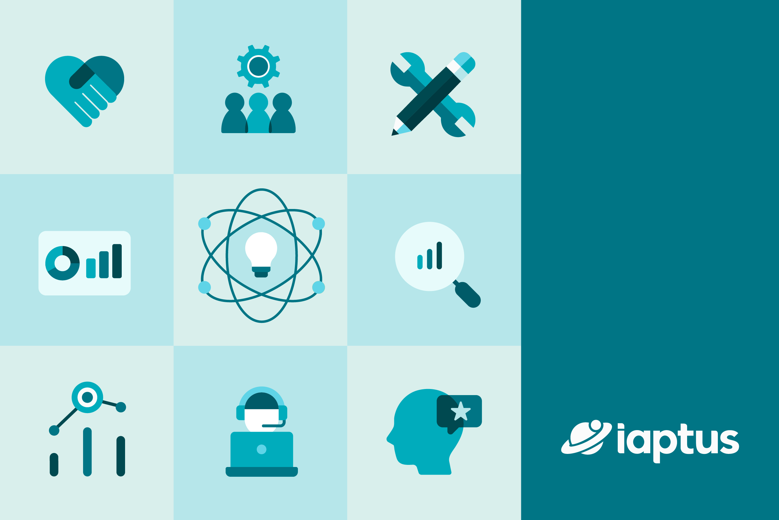 blue icons representing data analysis in health care