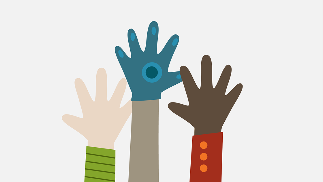 image of coloured hands - sensory needs
